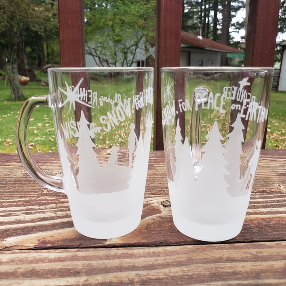 Starbucks Other - SOLS Starbucks 2009 Etched Glass Coffee Cups [2]